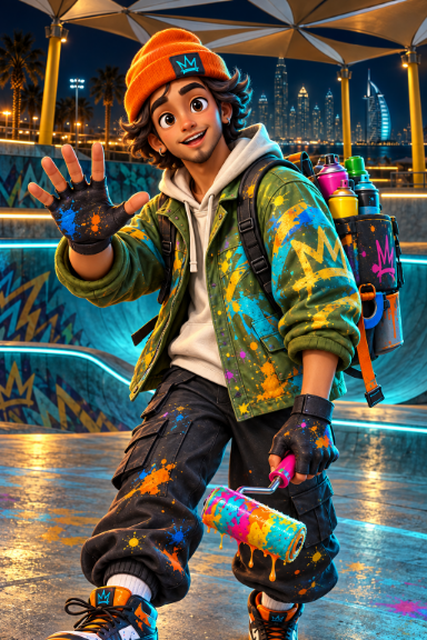 Spray Kid — Neon Presence — SPRAY KID in KITE BEACH NIGHT